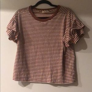 Madewell striped flutter sleeve T-shirt